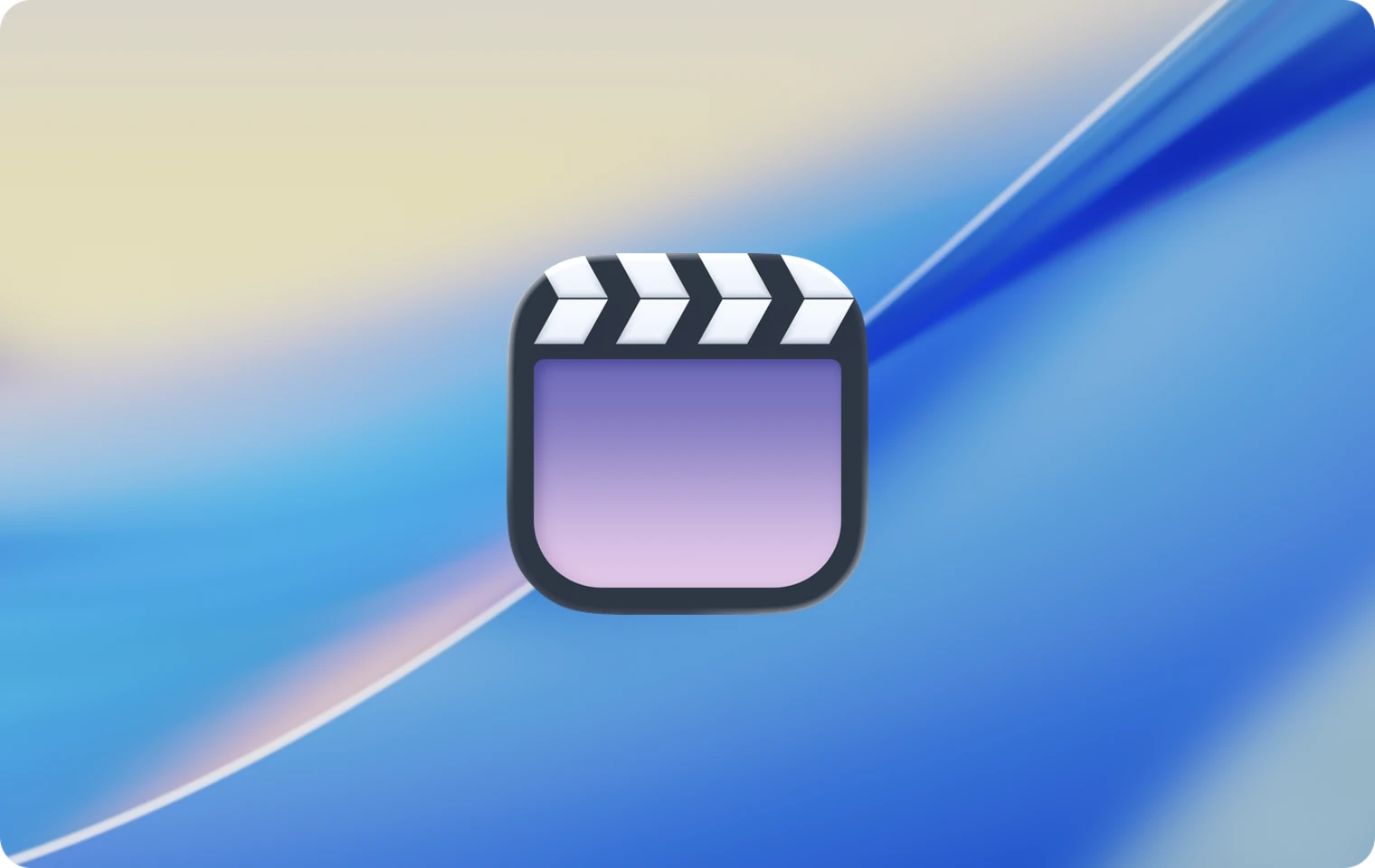 Claquette icon on macOS Tahoe background